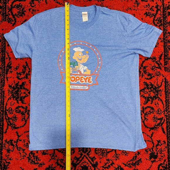 Popeye Nintendo T-Shirt, Light Blue Distressed Style, Men's Size X-Large, XL - Picture 3 of 8